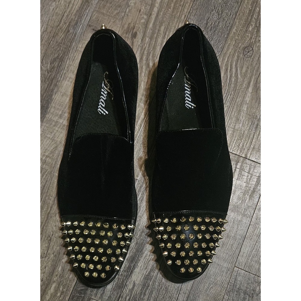 💙💚Black Amali Spire Spiked Loafers Shoes Size 8.5🧡💙